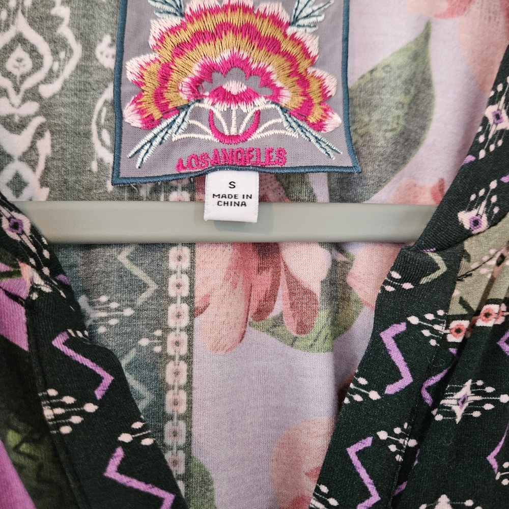 Johnny Was Multicolor Patchwork Top - image 2